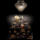 Tafelkleed Zwart met Gouden Sterren 130x180cm